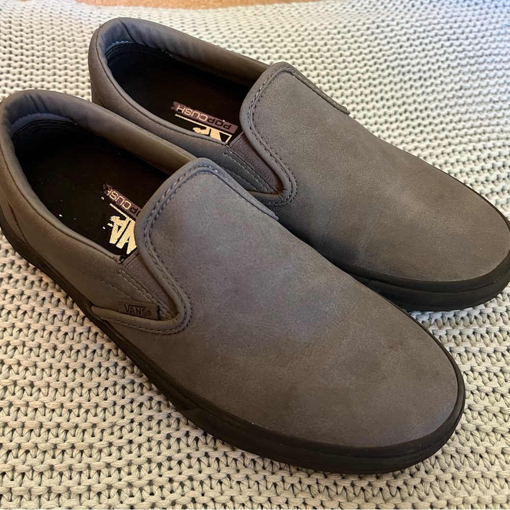EUC Vans Dennis Enarson BMX Slip-On Men’s Size 8 Gray Pewter Black Shoes